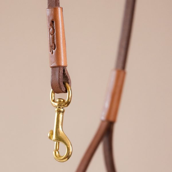 Leather Cat Leash - Brown with brass carabiner