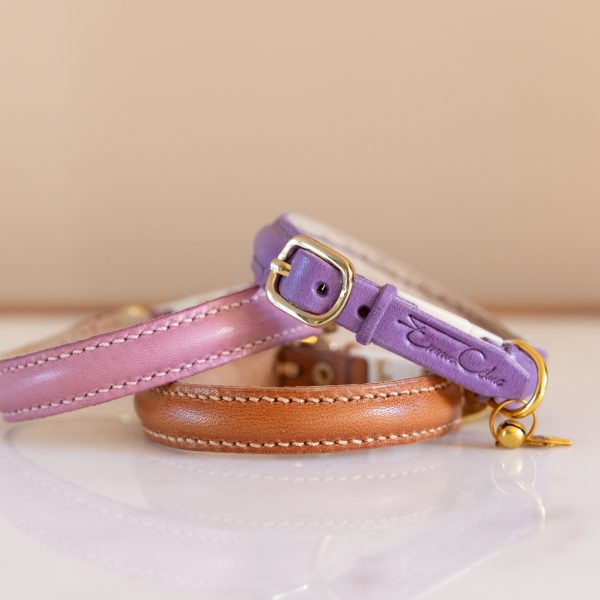 Premium cat Collar - Brown, Mauve & Purple