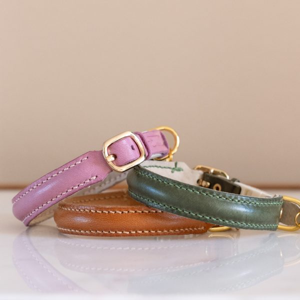 Premium cat Collar - Dark Green, Mauve & Purple